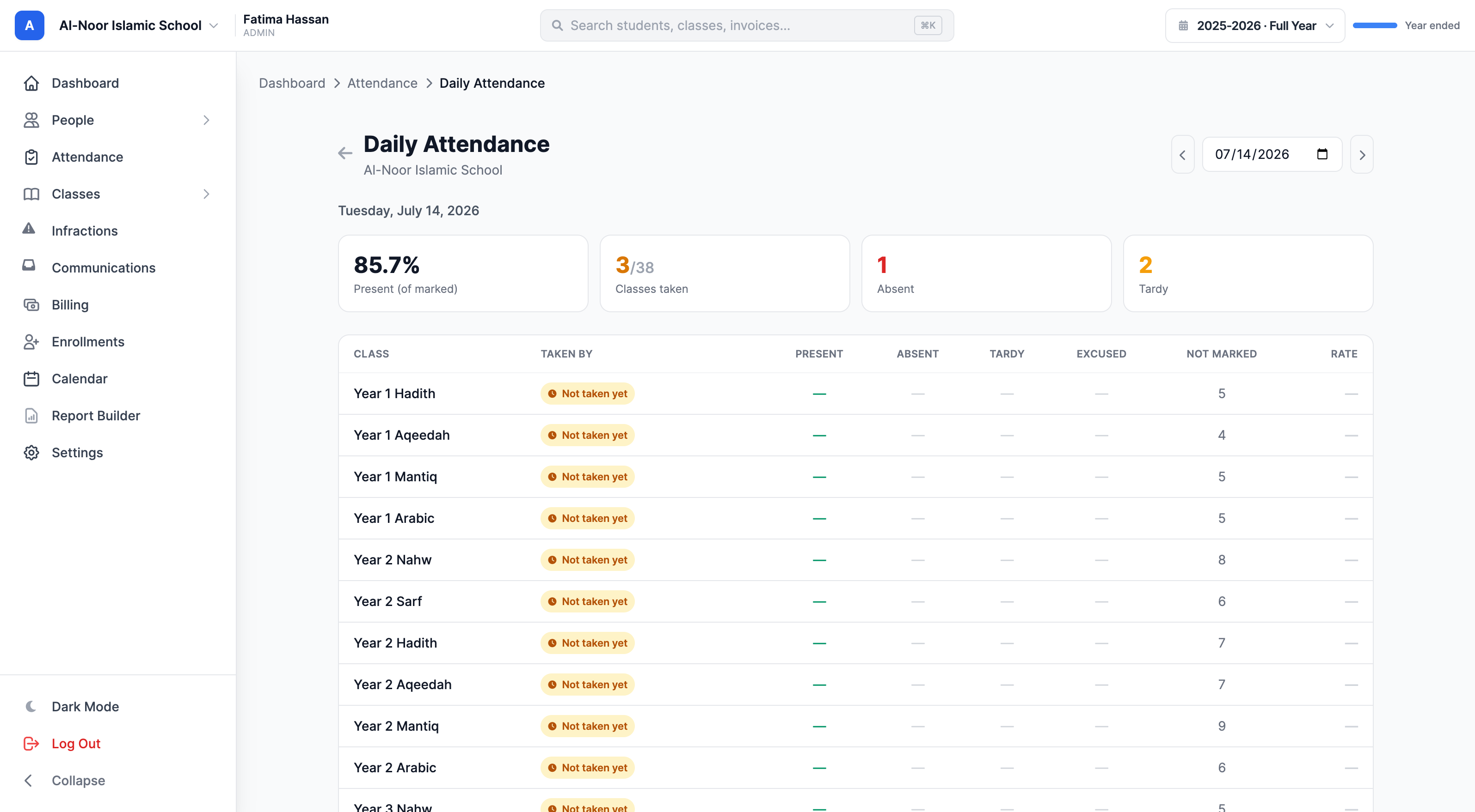 Attendance tracking that bends to how your school actually runs
